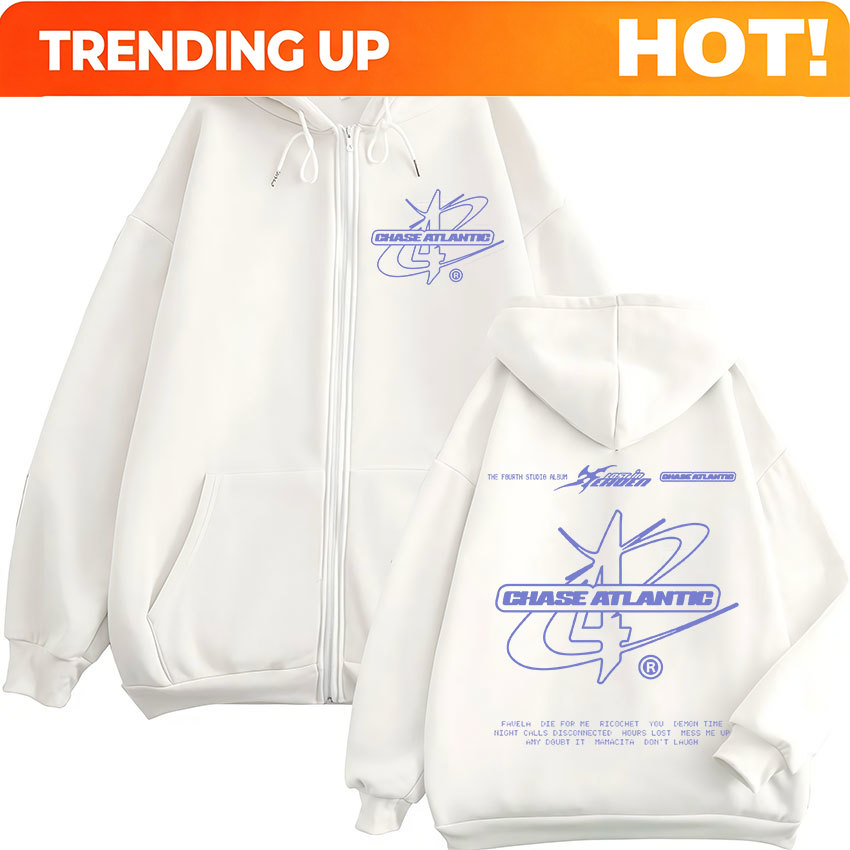 Mens Fashion Zip Up Hoodies - Rockband Chase Atlantic Lost in Eruen