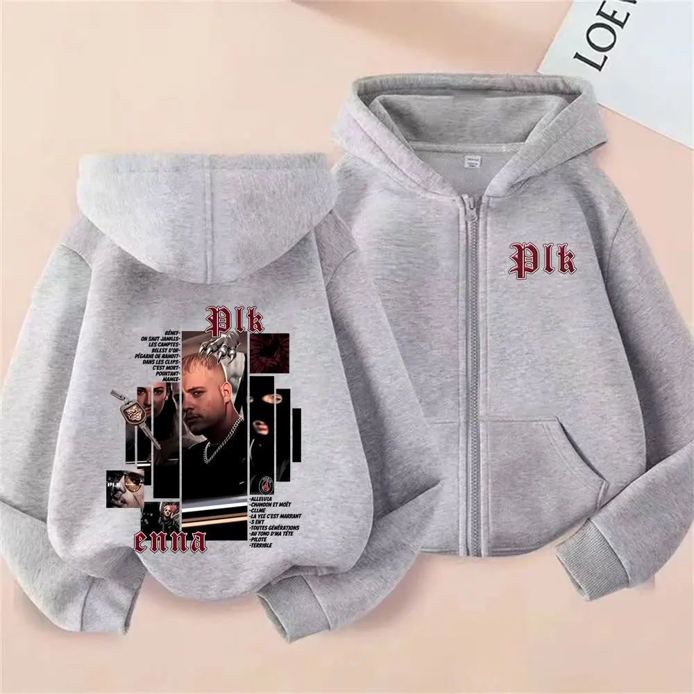 Mens Fashion Zip Up Hoodies - Rapper Plk Album Cover Grafische Rits