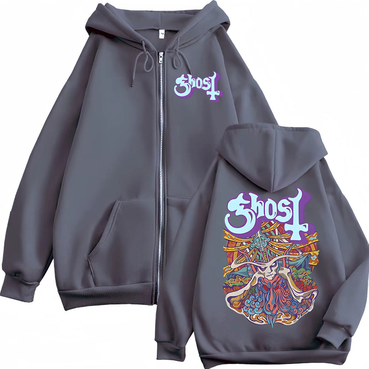 Ghost Band Grafische Rits Hood - Mens Fashion Zip Up Hoodies recensie en prijs
