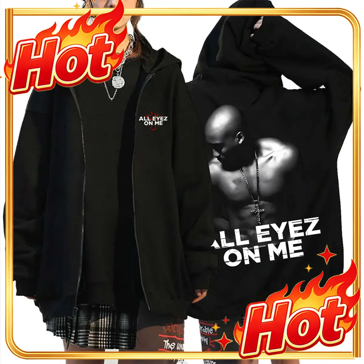 Rapper Tupac 2pac All Eyez on  - Mens Fashion Zip Up Hoodies recensie en prijs