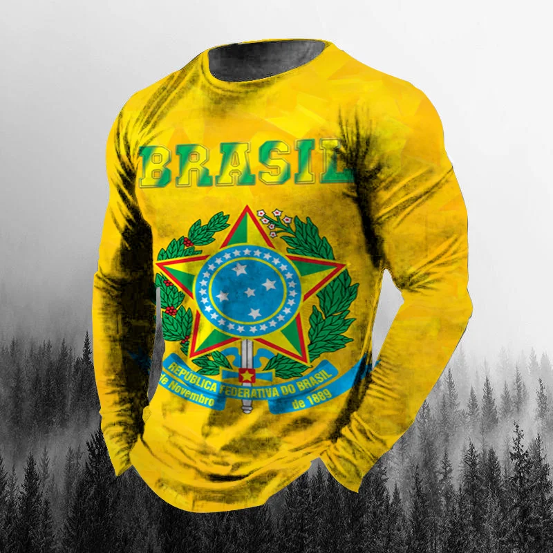 Vintage Braziliaanse vlag 3D-p - Mens Fashion Clothes recensie en prijs