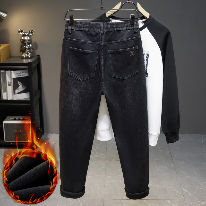 Heren Winter Nieuwe Fleece Jea - Men'S Fashion Grey Jeans recensie en prijs